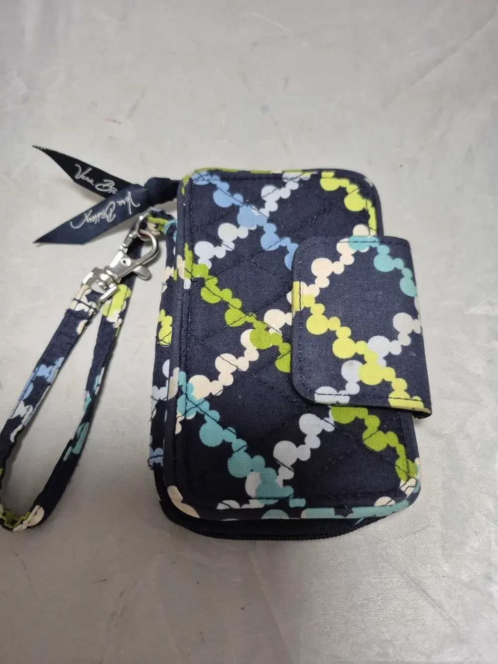 💥 Disney Parks Vera Bradley Where's Mickey Blue ID Wristlet Wallet Phone Case